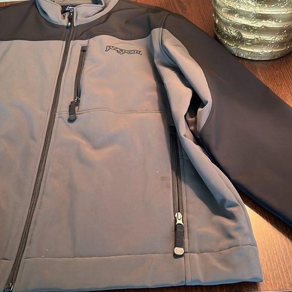 Jansport Jacket Mock Turtleneck Full Zippered Men’s 2XL Black and Gray - Picture 3 of 6
